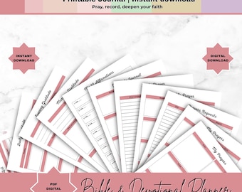 Christian Daily Planner | Bible Study, Prayer Journal (Canva Template)