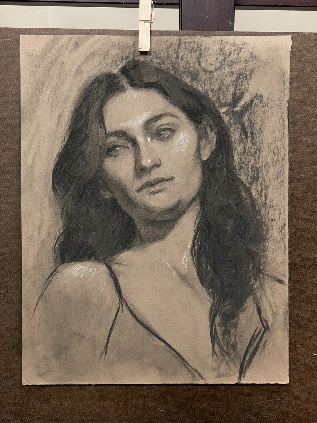 Trin Original Charcoal Drawing 10x13 Etsy