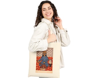 Marokkanische Illustration Canvas Tragetasche: Kulturelle gemusterte Alltagstasche