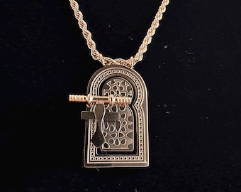 Vergoldete Marokkanische Tür Halskette: Edelstahl Arabische Schmuck