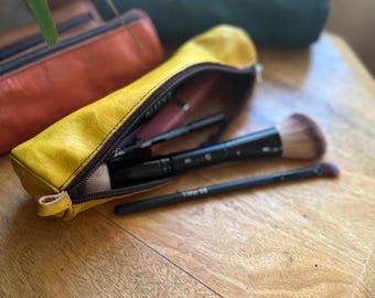 Handgefertigte marokkanische Ledertasche | Echtes weiches Leder Make-up Tasche, Reiseetui