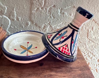 Handgemachte marokkanische Mini Tajine Keramik Gewürzschale | Dekorative Küche Dekor