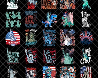 4th of July Statue of Liberty Png Bundle, USA Png, America 4th July Png Design, popular 4th of July png, America Png, American Girl Design