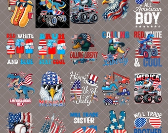 Paquete PNG de camión para niños del 4 de julio, dinosaurio del 4 de julio, 4 de julio, América, Día de la Independencia para niños