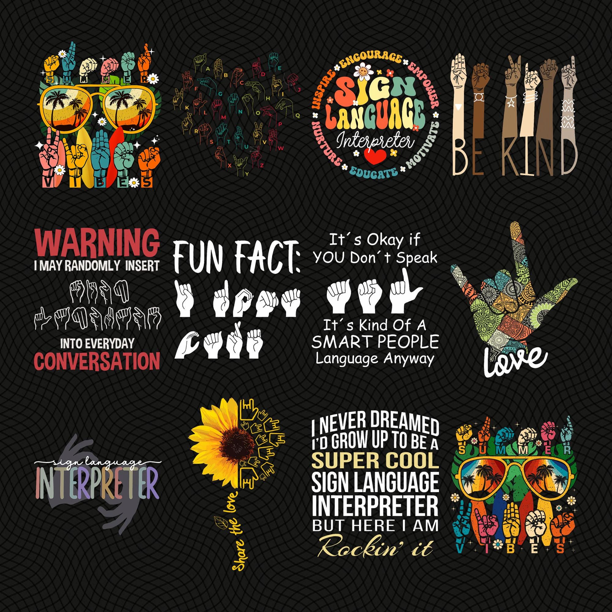 Sign Language Interpreter PNG Bundle, Asl Inclusion Sublimation Design ...