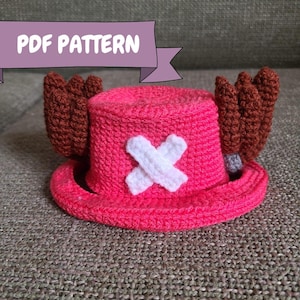Chopper Pet Hat Crochet (PDF Pattern)  | Anime Cosplay Cat (Eng/Esp)