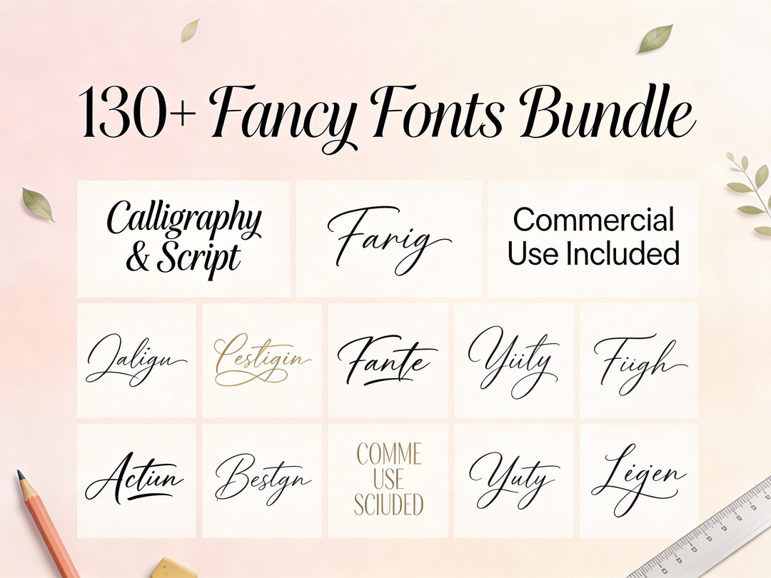 130+ Fancy Fonts Bundle, Modern Display Fonts, Elegant Logo Fonts ...