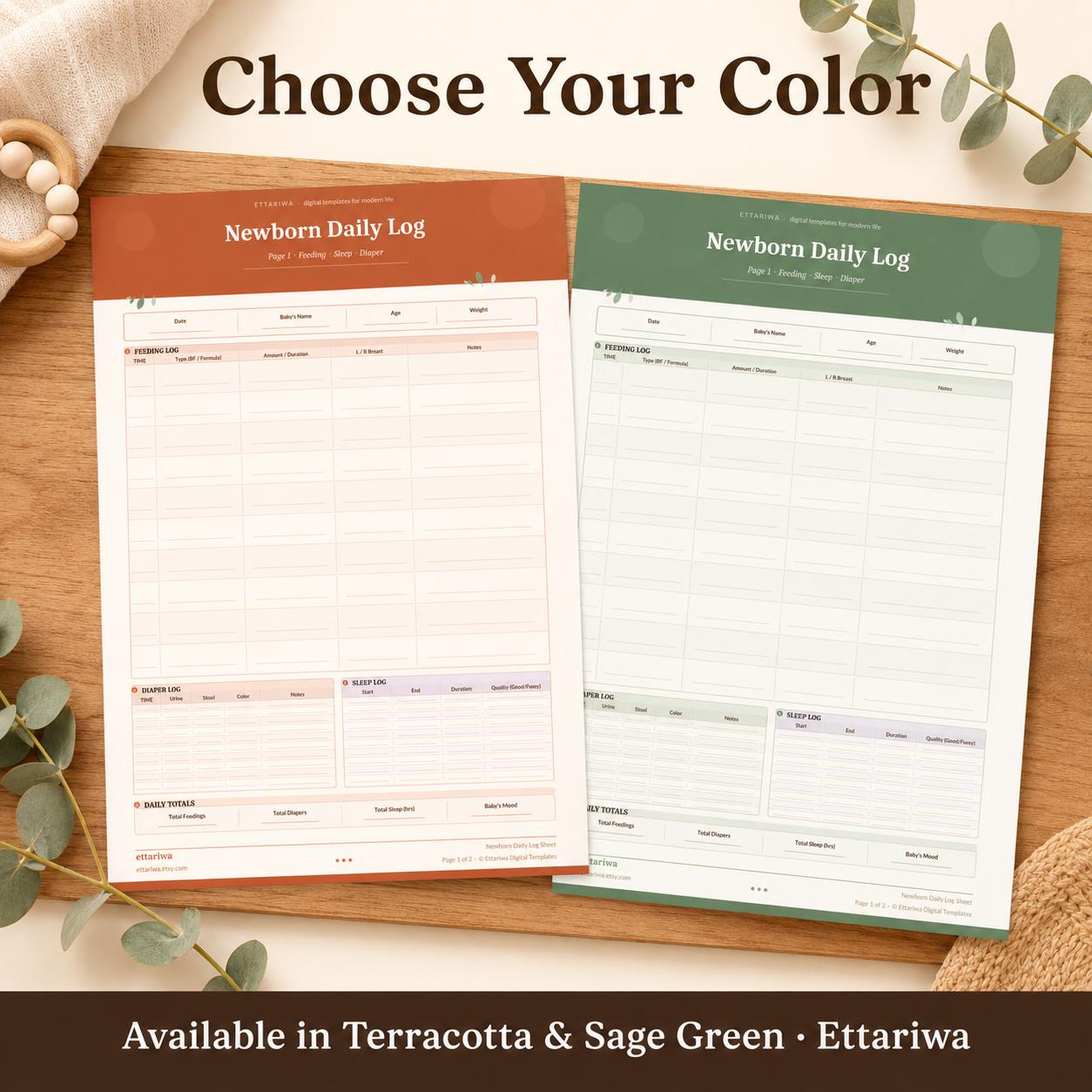 Newborn Daily Log Sheet Printable | Baby Feeding Sleep Diaper Tracker ...