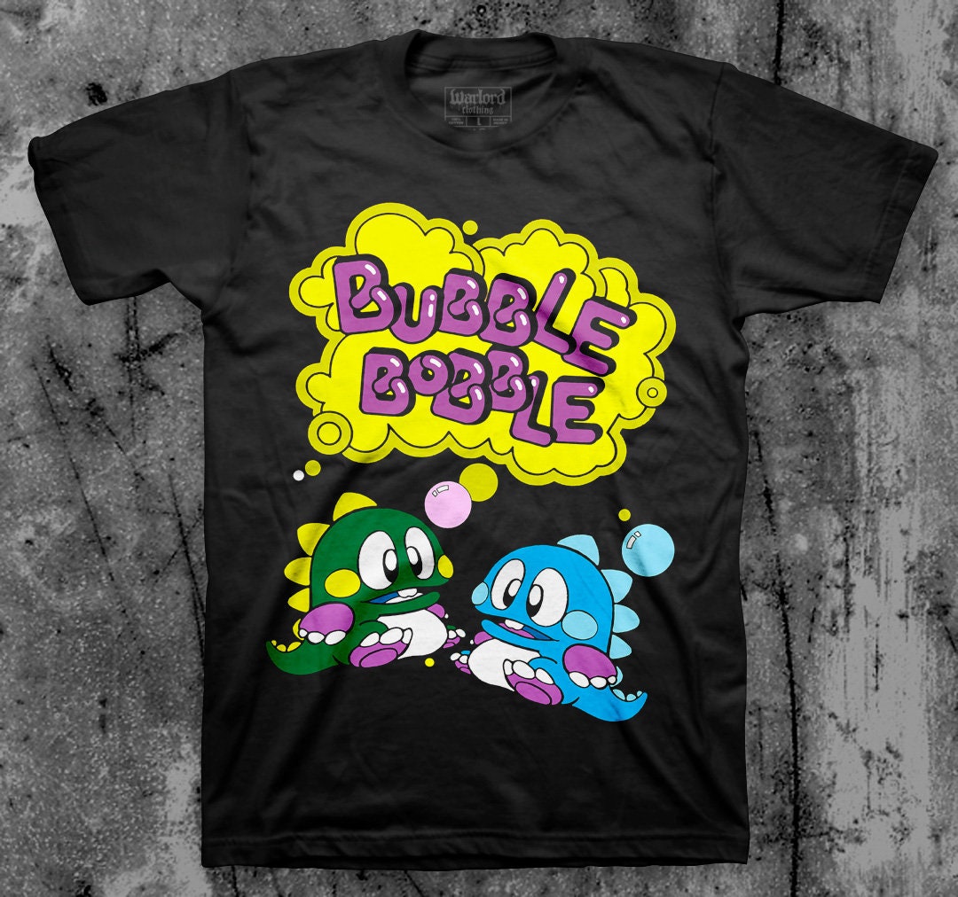 Bubble Bobble T Shirt Funny Gaming 80s Gamer Nerd Game Cool 