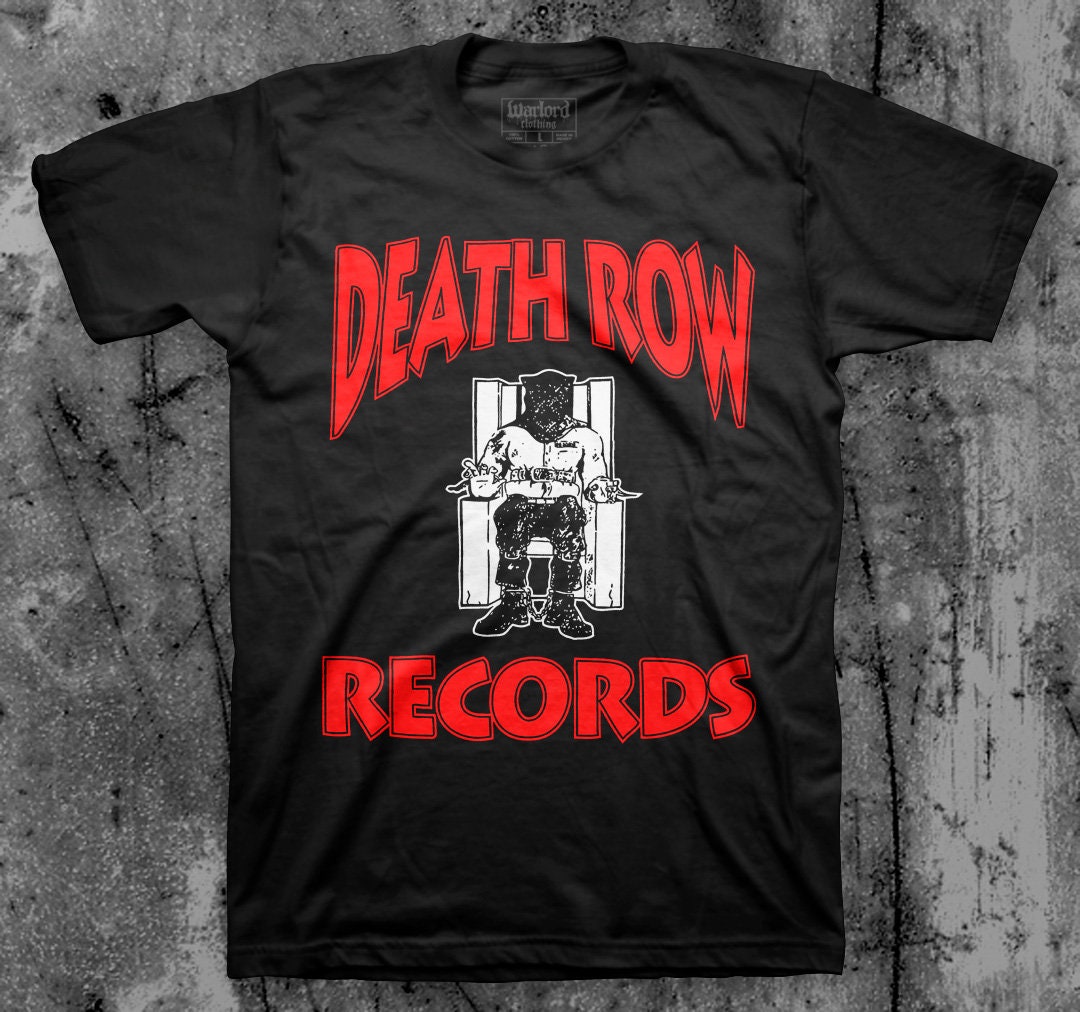 death row records logo bleach wash t-shirt