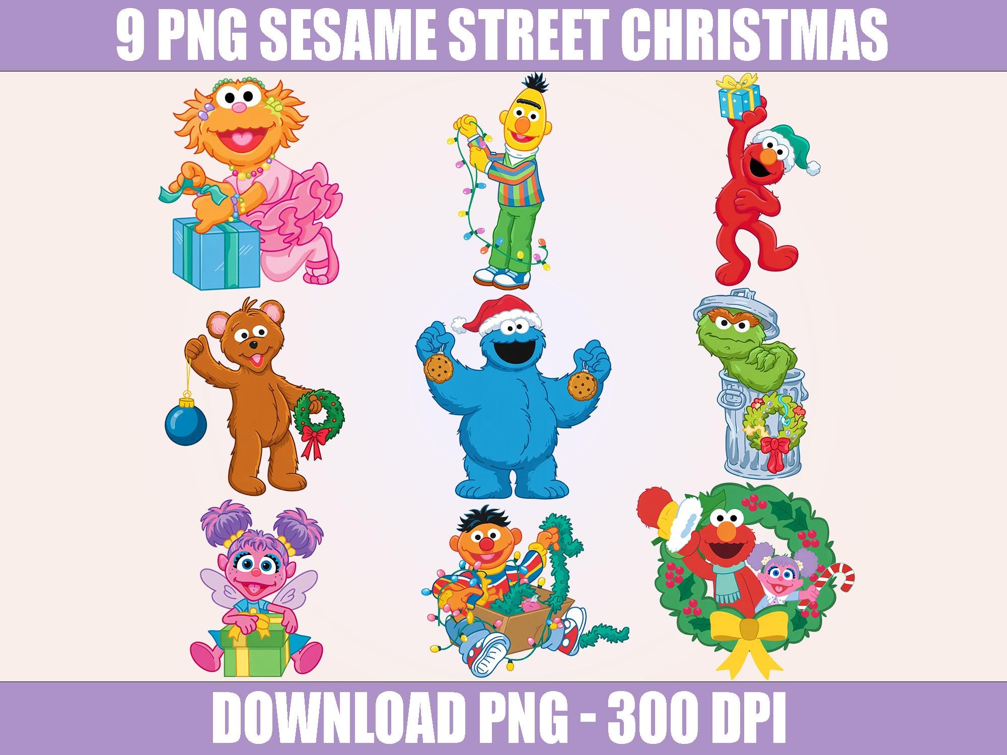 Sesame street xmas - Etsy België, image size:2000x1500
