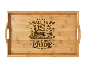 Bring some holiday Pride and Patriotism to your party with this Bamboo Serving Tray (Engraving)