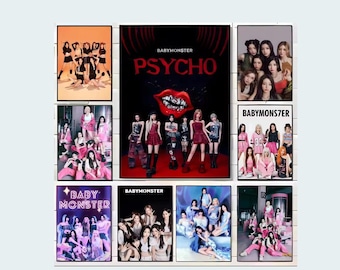 BABYMONSTER, affiche d'art mural Kpop, impression de groupe de filles, décoration de chambre esthétique