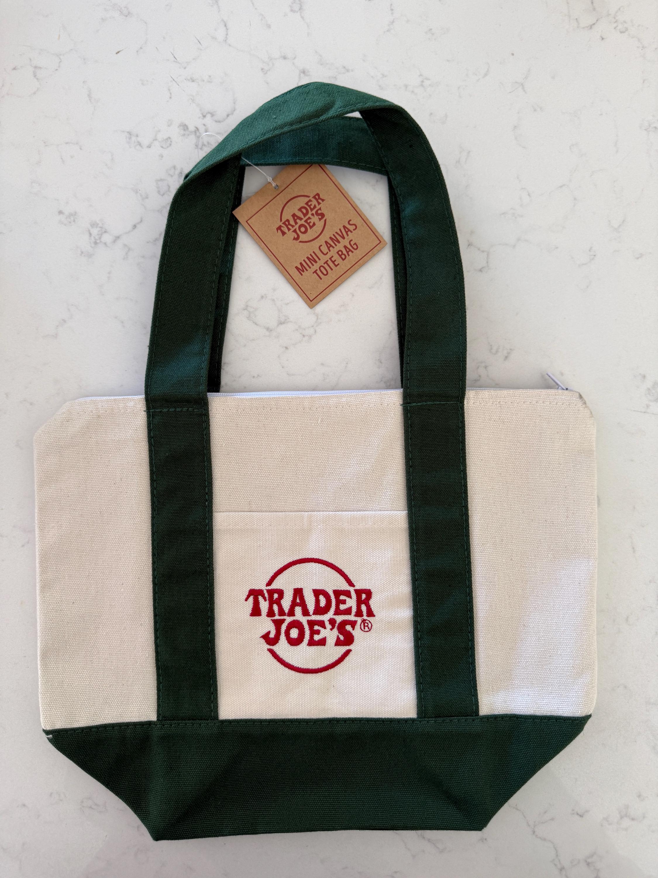 ジッパー加工のトレーダージョーズ ミニキャンバスバッグ ― 限定カラー 