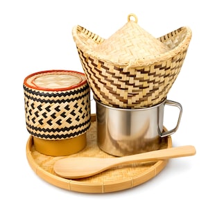 Ręcznie robiony zestaw do gotowania ryżu kleistego w tajskim garnku: bambusowy prezent kuchenny