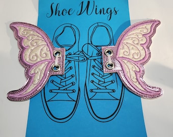 Pink Fairy Butterfly Shoe Wings, Vinyl Shoe Wings, Boot Wings, Roller Skate Wings, Shoe Accessories, Shoe Charms, Cosplay Wings