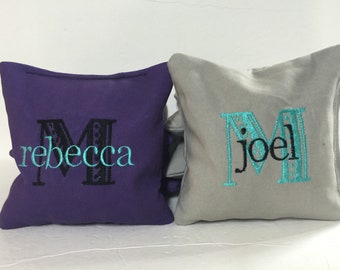Couples Monogrammed Cornhole Bags, Wedding Corn hole Bags, Custom Hostess Gift, Bridal Party Game Gift, His Her Anniversary Gift