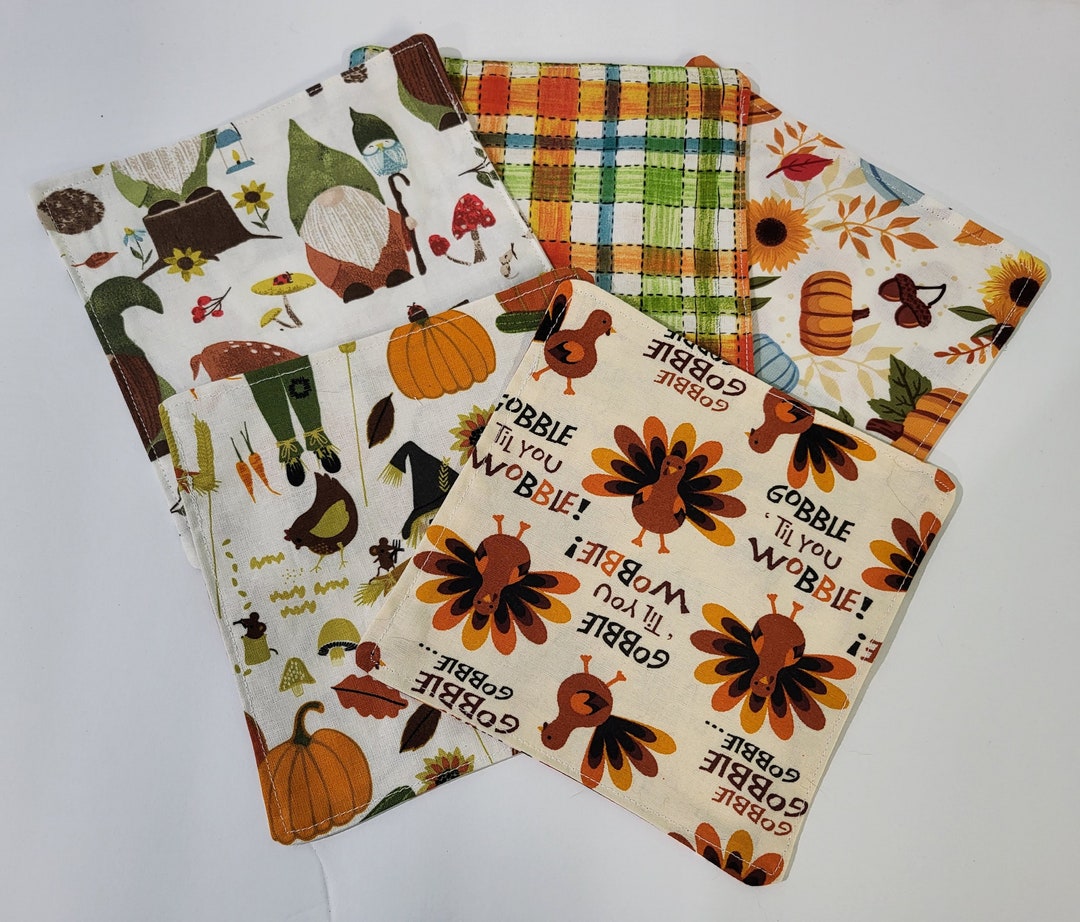 Reusable Cloth Napkins for Kids, Thanksgiving Autumn Gnomes, Cotton ...