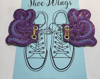 Purple Octopus Tentacles Shoe Wings, Vinyl Shoe Wings, Boot Wings, Roller Skate Wings, Shoe Accessories, Shoe Charms, Cosplay Wings