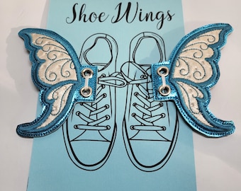Blue Fairy Butterfly Shoe Wings, Vinyl Shoe Wings, Boot Wings, Roller Skate Wings, Shoe Accessories, Shoe Charms, Cosplay Wings