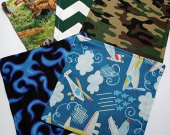 Dinosaur Airplanes Cloth Napkins, Kid's lunchbox cloth napkins, Children's lunch napkins, Reusable cloth napkins, Cotton napkins