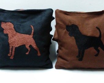 Custom Embroidered Pet Cornhole Bags, Dog Breed Silhouette, Dog or Cat Gift, Gift for Animal Lover, Bean Bag Toss, Wedding Cornhole Bags