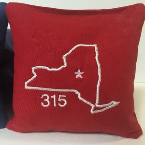 Custom Embroidered State Cornhole Bags, Unique Wedding Gift for Couple, Personalized Hometown Gift, Area Code Gift for Engagement Party