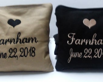 Wedding Shower Cornhole Bags, Sweetheart Cornhole Bags, Personalized Wedding Cornhole Bags, Reception Party Games, Couples Anniversary Gift