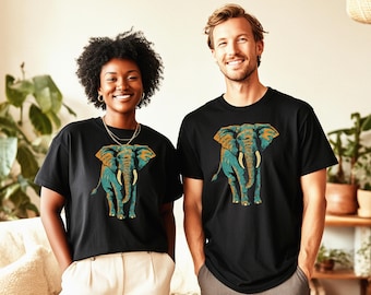 Elephant themed T-Shirt - Nature, wildlife and animal lovers gifts. Bella + Canvas 3001 tee.
