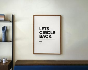 オフィスで使える面白いプリント：Let's Circle Back - 皮肉な職場ユーモア（デジタルダウンロード）