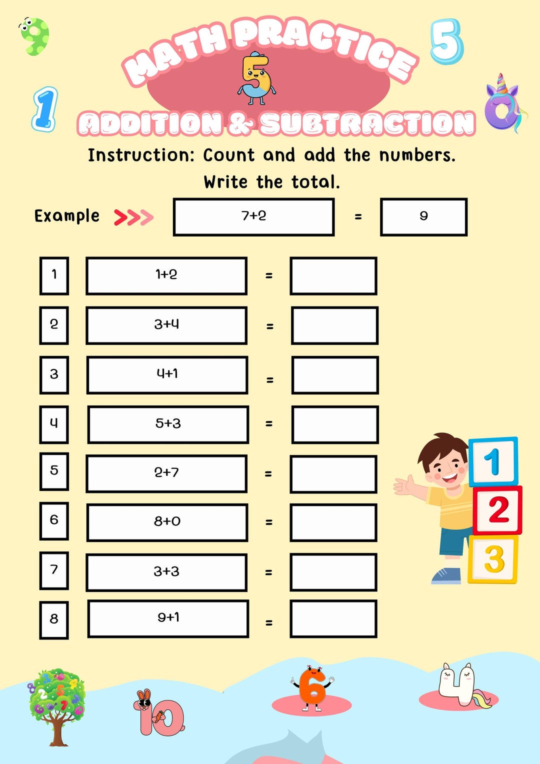 Classroom & Homeschool Math Activities – 11 Printable Pages of Addition ...