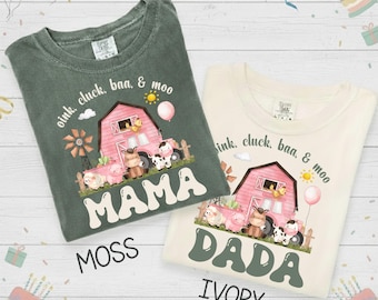 Farm 2nd Birthday Shirt, Cluck Oink Baa Moo I'm Two Birthday Shirt, Barnyard Farm Birthday, Barn Animals Matching Family Shirts, Family Tees