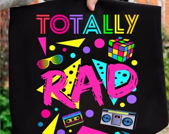 Totally 80's Png, Sublimation Design, Colorful Neon 80's, Retro 80's, Vintage 1980's, Trendy Png, T-Shirt Design, Instant Download Png