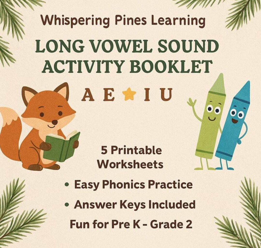Long Vowel Sound Activity Booklet | Phonics Worksheets for Kids ...