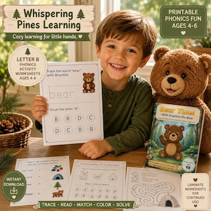 Letter B Worksheets, Printable Phonics Activities with Tracing and CVC Words