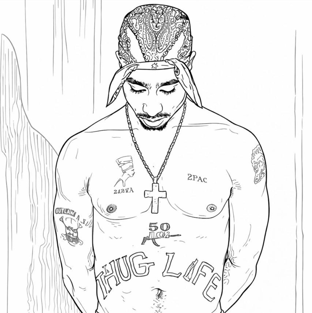 2pac Colour In 2PAC 15 Page Coloring Book - West Coast 90s - Etsy