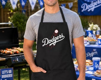 Avental dos Dodgers - Ideal para churrasco, festa no estádio e para torcedores de beisebol