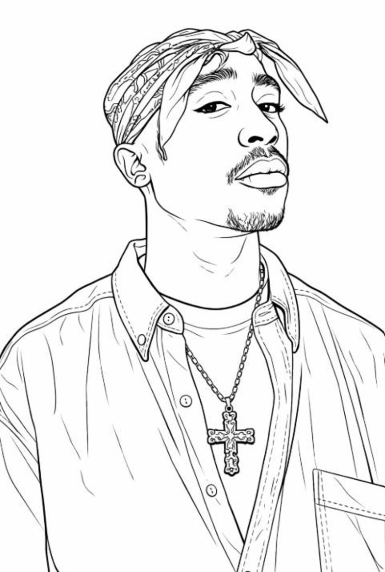 2pac Colour In 2PAC 15 Page Coloring Book - West Coast 90s - Etsy