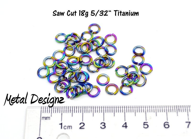 Rainbowed Titanium Jumprings - 18SWG 5/32" (4mm ID) - Bag of 50