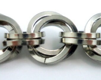 Mobius Chainmail Bracelet Kit - Easier to bend Stainless Steel - Shiny and Beautiful! Makes 8 inches of chain.