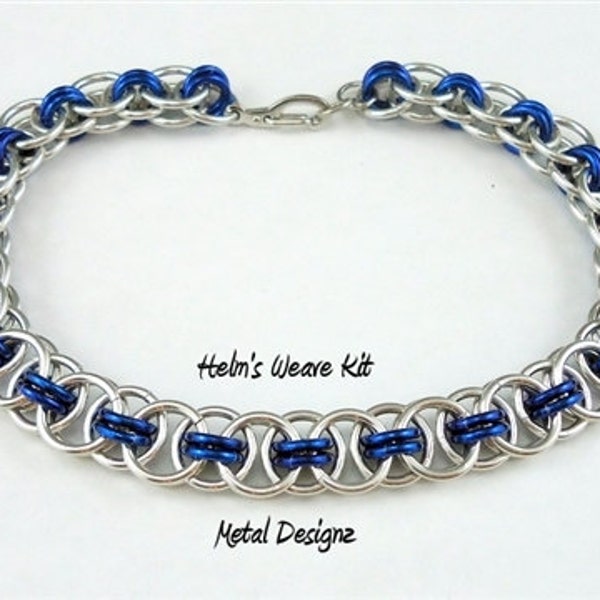 Helm's Weave Chainmail Bracelet Kit - Makes 10 inches of chain