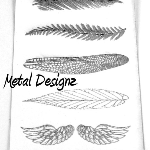 Laser Cut Texture Paper - Rolling Mill Pattern - Ring Shank Pattern - Feathers, leaves, wings