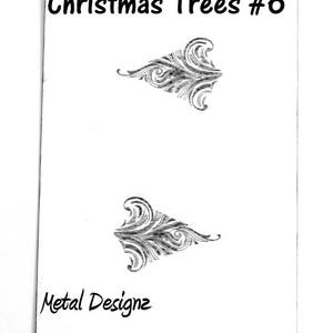 Laser Cut Texture Paper - Rolling Mill Pattern -Christmas Trees - 1" sold in pairs! 6- 10 different styles!