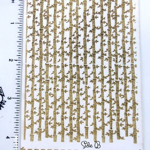 May include: A rectangular sheet with a bamboo design. The design features vertical bamboo stalks with leaves, in a light brown color. The sheet measures 3 inches by 4 inches. The text "Side B" and "3X4-BAMBOO-SM-B" are visible.