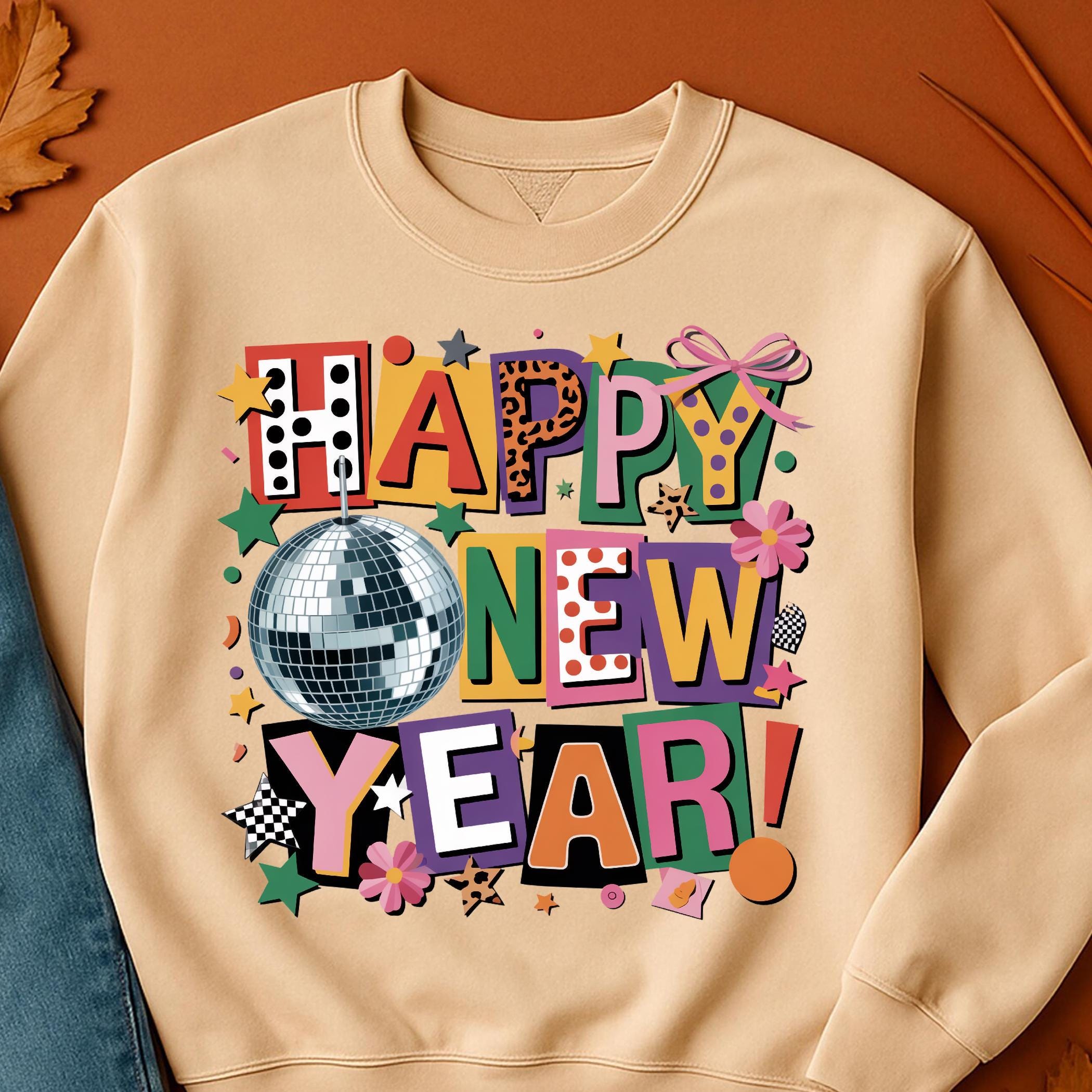 T-shirt "Bonne Année 2026" - Design Humour Avec Ballons Et Champagne - Pour Fêter Le Nouvel An