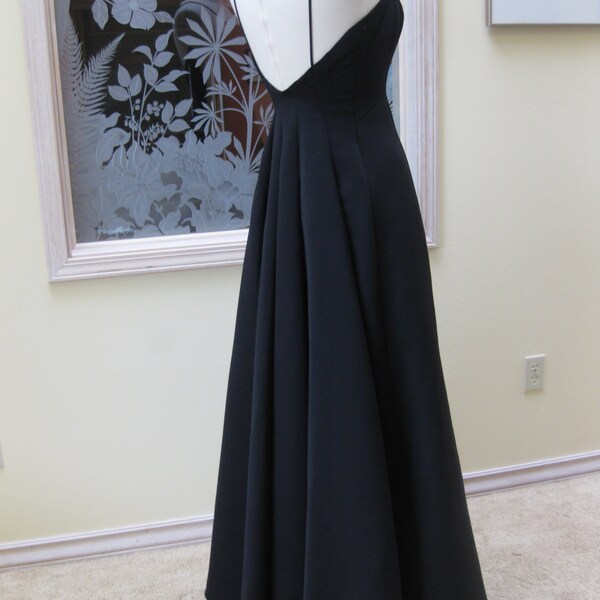 Black dress/spaghetti straps long black dress/Black dress/party black dress/evening dress. Sheeta