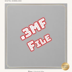 Puede incluir: Gr&aacute;fico de descarga digital sobre fondo gris. El texto ".BMF FILE" es blanco con contorno rojo. La imagen tiene un borde dorado y una insignia dorada de "Acceso instant&aacute;neo".