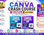 Canva Crash Course Bundle with PLR | Beginner Canva Training for Etsy Sellers, Digital Products, Passive Income & Canva Business Course