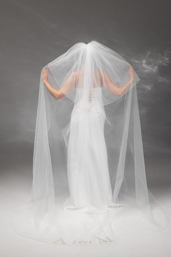 Elegant White Bridal Veil - Classic Wedding Accessory Elegant Lace-trimmed Bridal Veil With Blush, Classic  main image 2