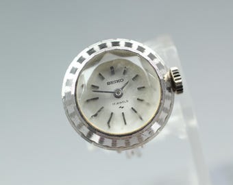 1960s Vintage SEIKO 11-0290 (Exc+5) white Dial Manual winding Women's Ring vintage Japan watch #1288